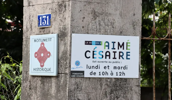 Maison d'Aimé Césaire panneau à l'entrée
