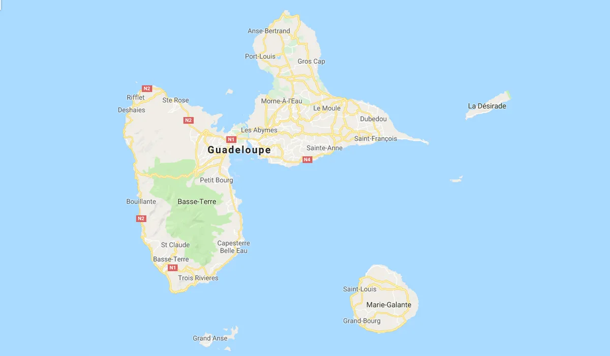 Carte de la Guadeloupe