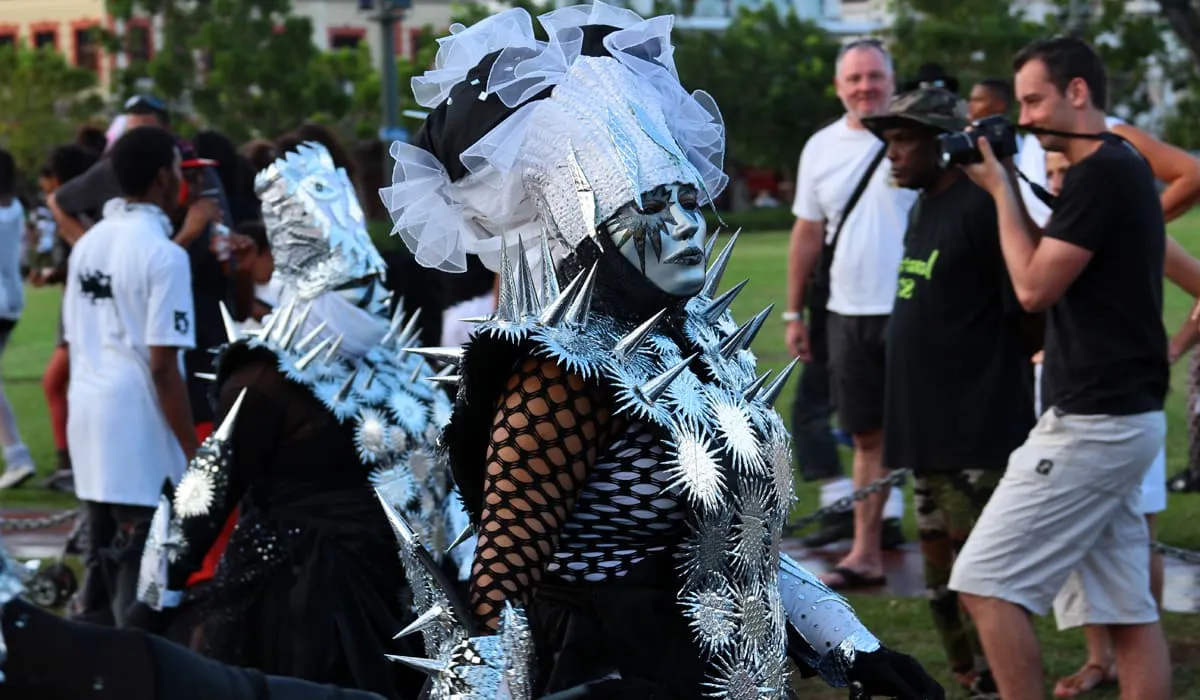 People in costume during the Ash Wednesday parade