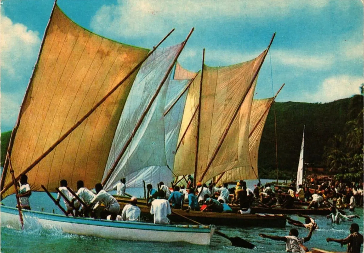 Boats in preparation for a race